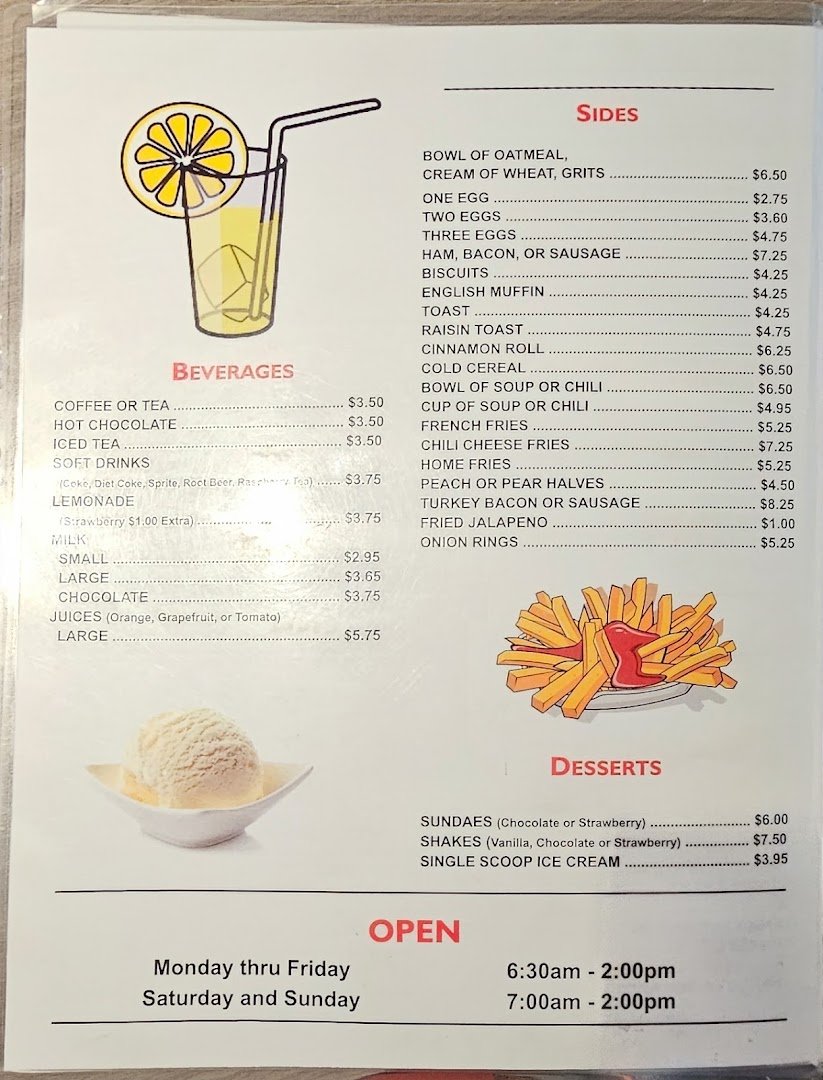 Bright breakfast spot with simple table service.