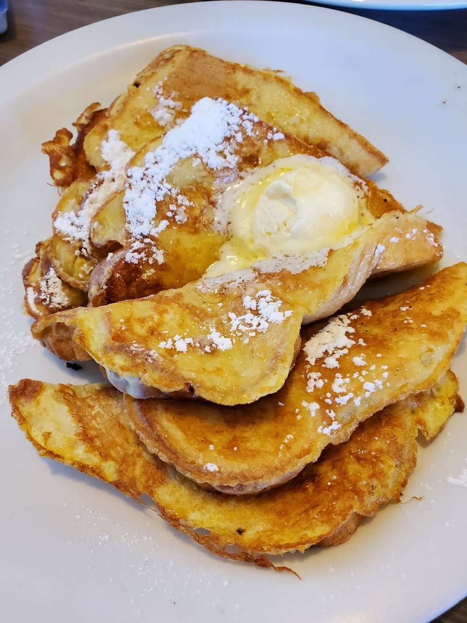 Breakfast and dinner choices on a simple menu.